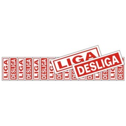 PLACA ADESIVO LIGA/DESLIGA COM 16 (35X15MM) 200BC - SINALIZE 