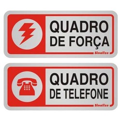 PLACA ALUMÍNIO 12CM QUADRO DE FORCA/QUADRO TELEFONE 900BC - SINALIZE