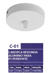 CANOPLA REDONDA COMPLETA 12CM ESCOVADA C01E - BELLY LUSTRE