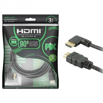CABO HDMI 3 METROS 2.0 4K PIX 19P 90 GRAUS REF 018-3323 - SANTANA