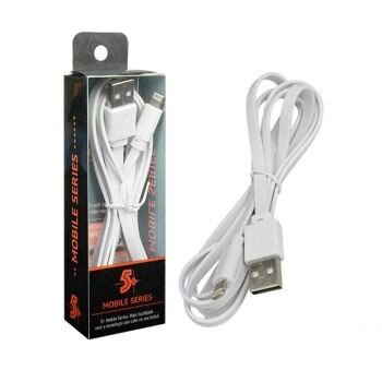 CABO LIGHTNING + USB A - FLAT 5GB BRANCO 1,20M REF 018-0031