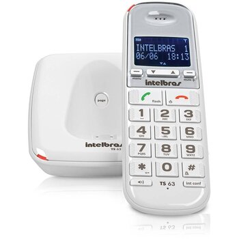 TELEFONE SEM FIO TS63V BASICO BRANCO - INTELBRAS