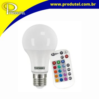 LAMPADA BULBO LED 9W TKL RGB IR C/CONTROLE  11080451 - TASCHIBRA