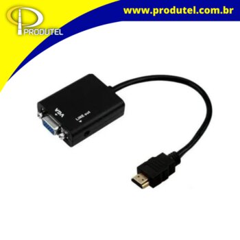 CONVERSOR HDMI PARA VGA SAIDA R/L CCOM CABO 15CM REF 075-0823 - SANTANA