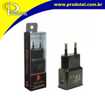FONTE USB DE PAREDE 5V 2.1A PRETO REF 044-0002 - SANTANA