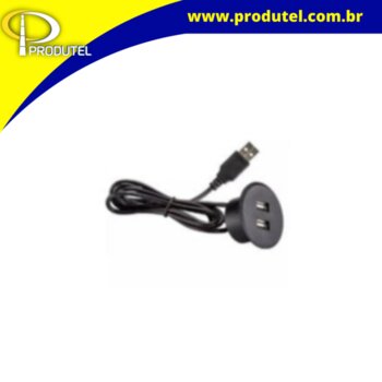 TOMADA 2 USB EMBUTIR REDONDA PRETA 3.650.5052 - RENNA