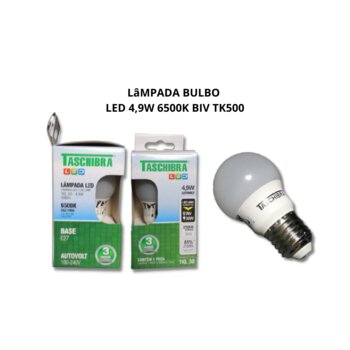 LAMP BULBO LED 4,9W 6500K BIV TK500 CÓD 11080370 TASCHIBRA