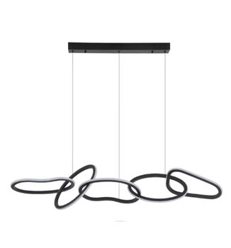 PENDENTE LED INVERSE REDONDO PRETO 3 MÓDULOS 90W 3000K 2142 - NORDECOR