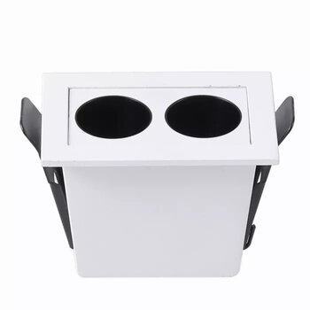 SPOT LED EMBUTIR POWERUS 4W 3000K 2 FOCOS BRANCO E PRETO 38° 6371 - NORDECOR