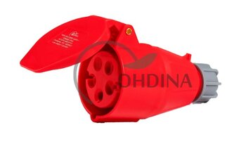 TOMADA INDUSTRIAL ACOPLAMENTO 16A 3P+T+N 380V VERMELHA 6H IP44 7885056 - ROHDINA