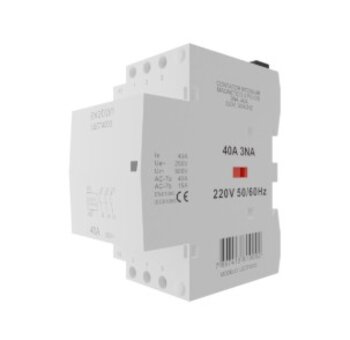 CONTATOR MODULAR 40A RELE MAGNÉTICO COM CHAVE 3NA 220V LECT4003 - EXATRON