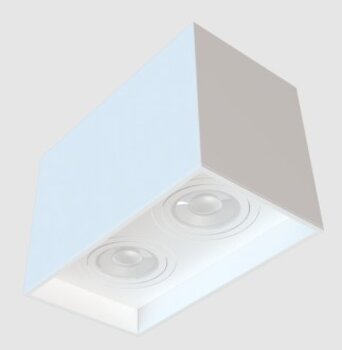 PLAFON BOX DUPLO SOBREPOR DICROICA MR16 BRANCO 1060640 - MOON