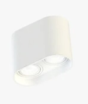 PLAFON TUBE DUPLO SOBREPOR DICROICA MR16 BRANCO 1061401 - MOON