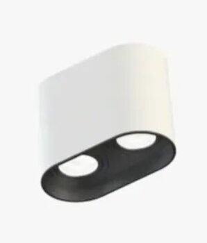 PLAFON TUBE DUPLO SOBREPOR PAR20 BRANCO/PRETO 1061406 - MOON