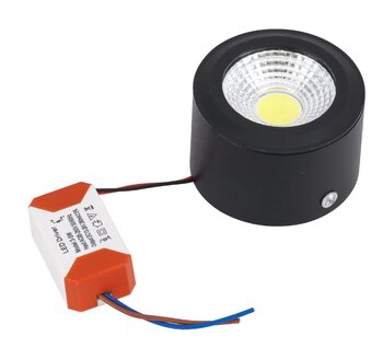 SPOT LED REFLEX SOBREPOR 5W 3000K PRETO BIVOLT 7140 - GAYA 
