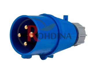 PLUG INDUSTRIAL 16A 3P+T 220V AZUL 9H IP44 7884179 - ROHDINA