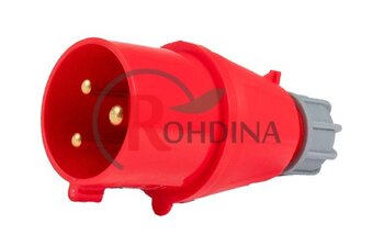 PLUG INDUSTRIAL 32A 2P+T 380V VERMELHO 9H IP44 7883279 - ROHDINA