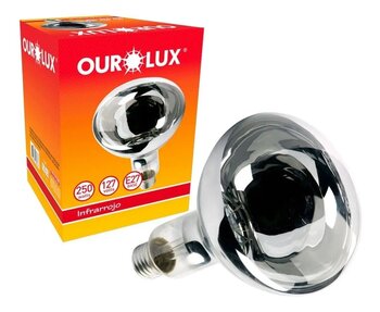 LÂMPADA INFRA VERMELHA INCANDECENTE 250W 220V 01799 - OUROLUX