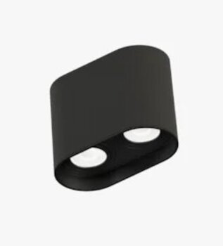 PLAFON TUBE DUPLO SOBREPOR PAR20 PRETO 1061405 - MOON