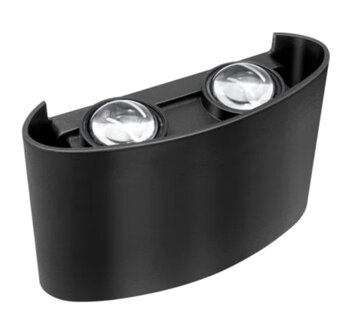 ARANDELA LED LENTILLE 4W 3000K PRETA 2 FOCOS ALDSP34 - LUMANTI
