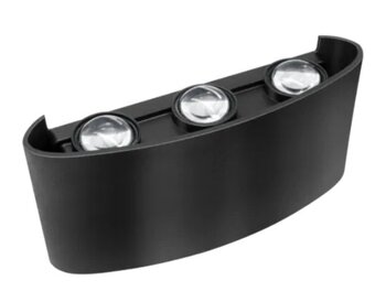 ARANDELA LED LENTILLE 6W 3000K PRETA 3 FOCOS ALTSB36 - LUMANTI