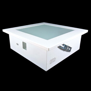 PLAFON EMBUTIR COM VIDRO QUADRADO 40X40X8CM 3XE27 BRANCO 3200/40 - RIOPRELUSTRE