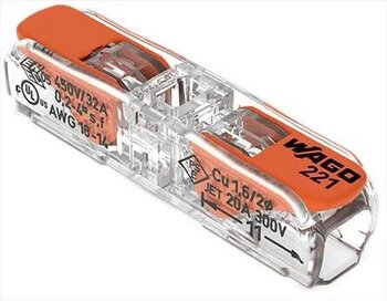 CONECTOR EMENDA RETO 2P ATE 4MM 20A 0221-2411 - WAGO