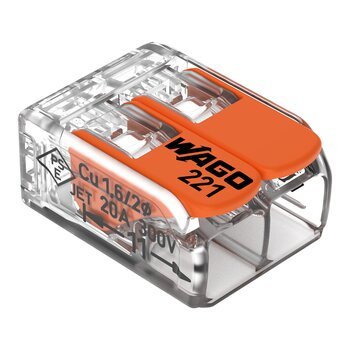 CONECTOR EMENDA 2P TRANSPARENTE 0221-0412 - WAGO