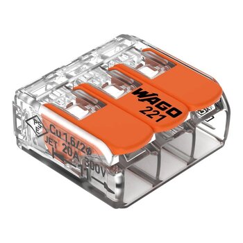 CONECTOR EMENDA 3P TRANSPARENTE 0221-0413 - WAGO