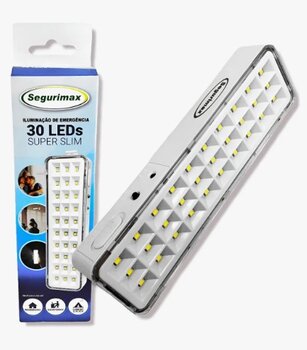 LUMINÁRIA EMERGÊNCIA 30LEDS BRANCA BIVOLT 36004 - SEGURIMAX