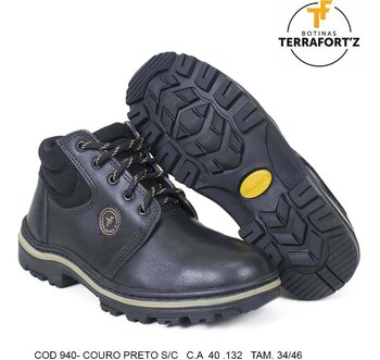 BOTINA - COTURNO PRETO SEMI-CROMO N43