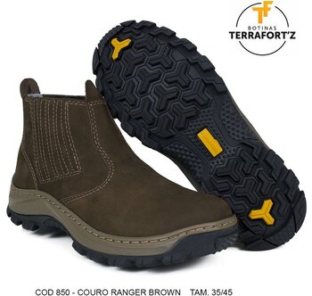 BOTINA COURO ELASTICO RANGER BROWN N43