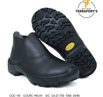 BOTINA COURO PRETA RELAX N42